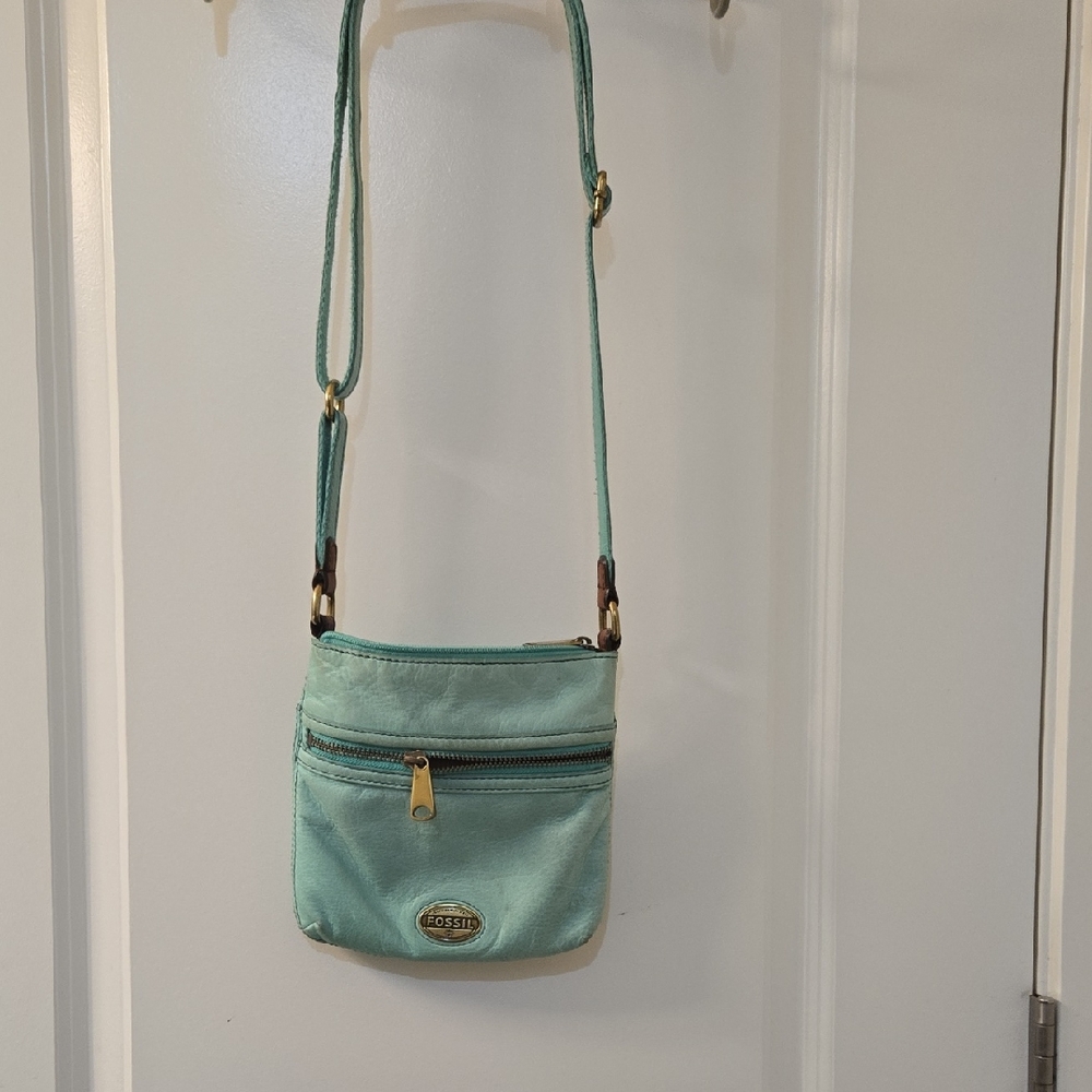 Vintage Fossil Mint Green Crossbody Bag